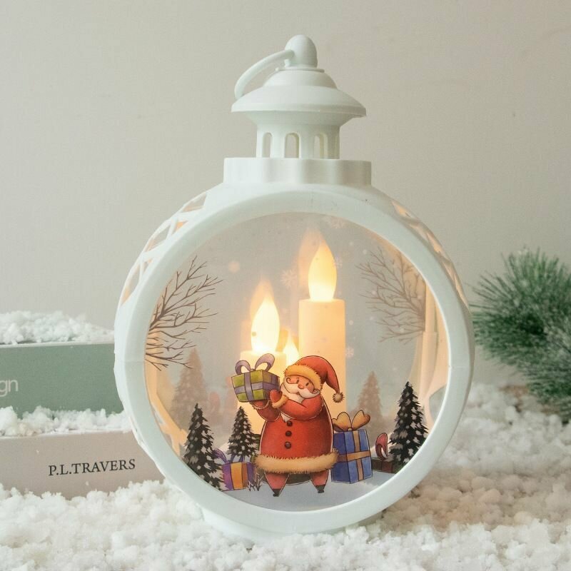 Светильник-фонарь новогодний с Дедом Морозом 23 см, светящийся