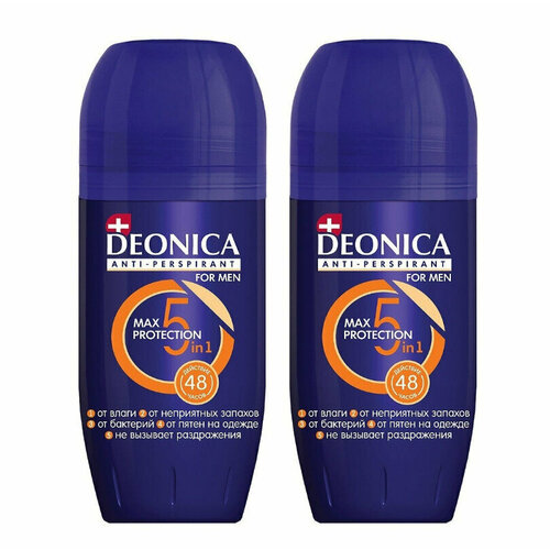 Дезодорант мужской, DEONICA, Protection for Men, 50 мл, 2 шт deonica антиперспирант мужской for men активная защита с углем шариковый 50 мл 2 шт