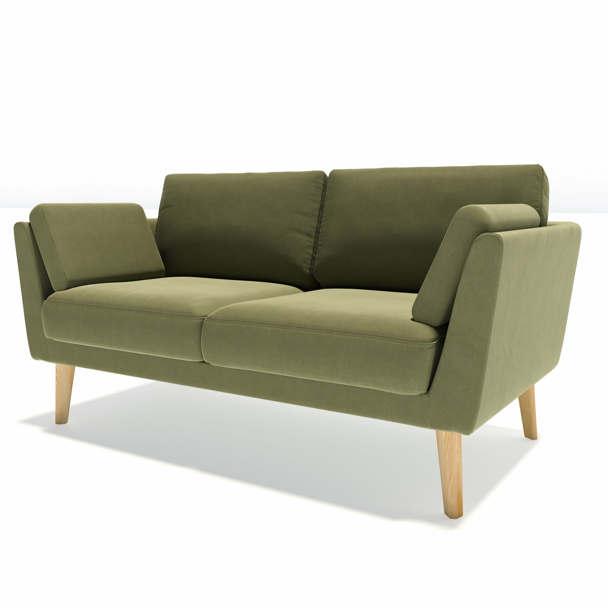 Мини диван Soft Element Минта, двухместный, велюр, зеленый, стиль скандинавский лофт, на кухню, в офис, на дачу, для кафе и ресторанов