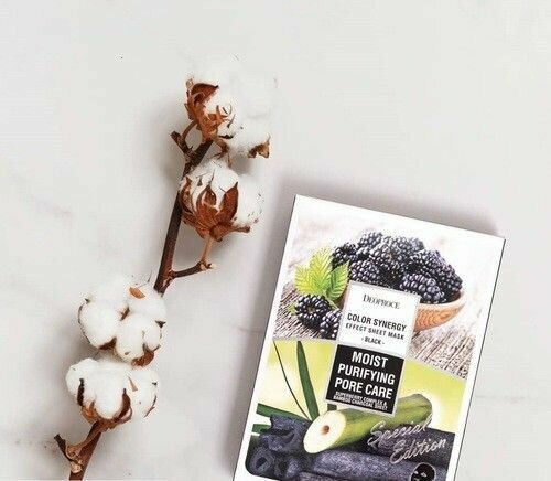 Маска для лица на тканевой основе DEOPROCE COLOR SYNERGY EFFECT SHEET MASK BLACK 20гр - фото №5
