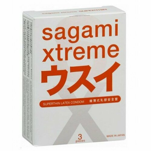 Презервативы Sagami Xtreme 0.04мм латексные, ультратонкие 3шт. презервативы ультратонкие 3шт