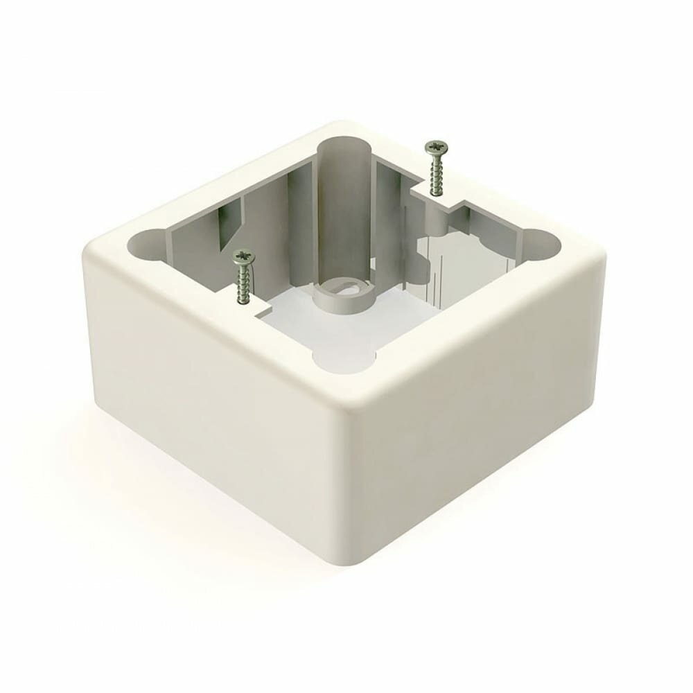 Установочная коробка GREENEL 1-местная 85х85х42 БЕЛАЯ GE40232-01