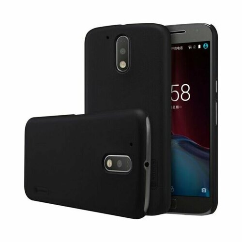 Пластиковый чехол для Motorola Moto G4 Plus черный (Nillkin)