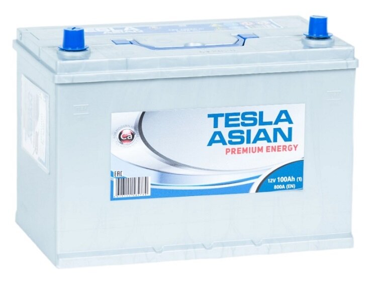 Аккумулятор автомобильный Tesla Premium Energy Asian 100 А/ч 800 А прям. пол. D31R Азия авто (306х173х225) с бортиком