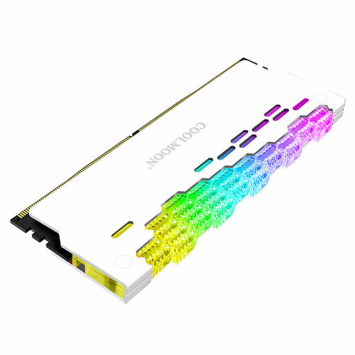 Корпус-радиатор для оперативной памяти MyPads RAM с подсветкой ARGB светодиодная, с алмазной огранкой 5В 135*50*9мм белый