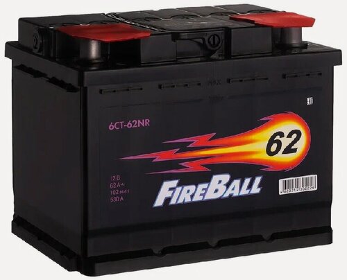 Изображение товара Аккумулятор автомобильный Fire Ball 62 А/ч 530 А обр. пол. Евро авто (242x175x190)