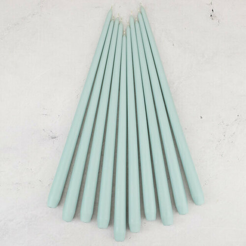 Candleslight Высокие свечи Андреа Velvet 40 см, 10 шт, мятные всв-40-30-набор