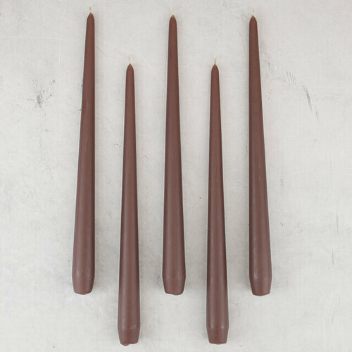 Candleslight Высокие свечи Андреа Velvet 30 см, 5 шт, темный шоколад всв-30-25-набор-5