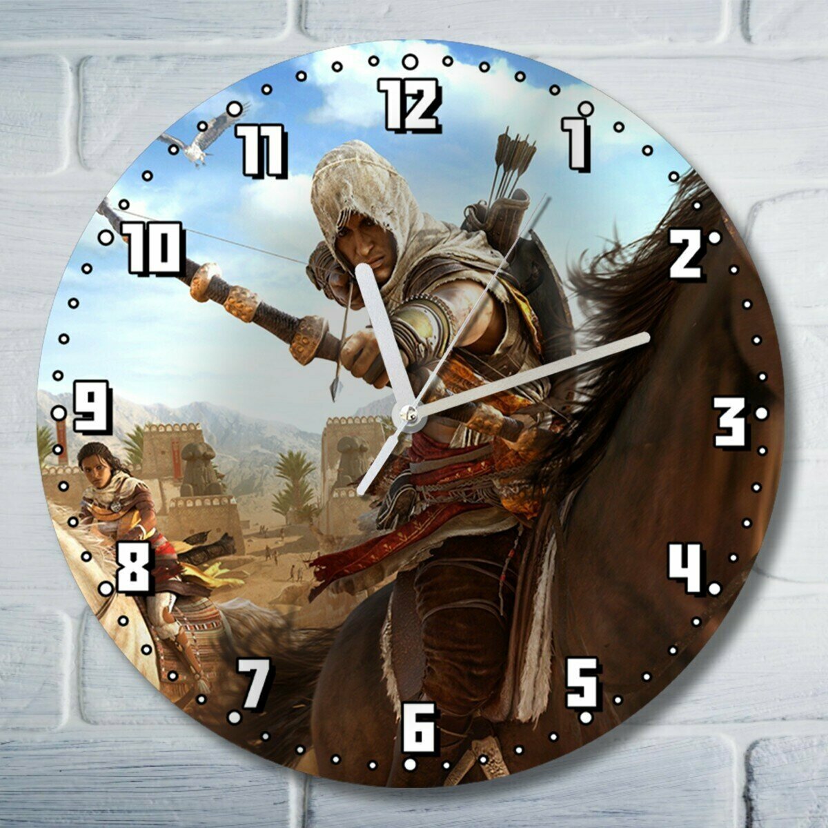 Настенные часы УФ с рисунком Игры Assassin's creed истоки - 2318
