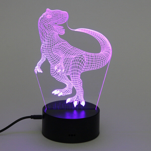 Светильник ночник «3D-Динозавр» на пластиковой подставке, с включателем USB - фотография № 8