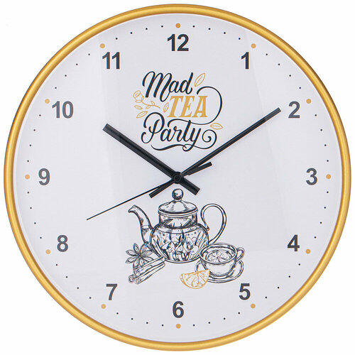 Часы настенные mad tea party 30,5 см (181956) золотистый, белый, золотистый