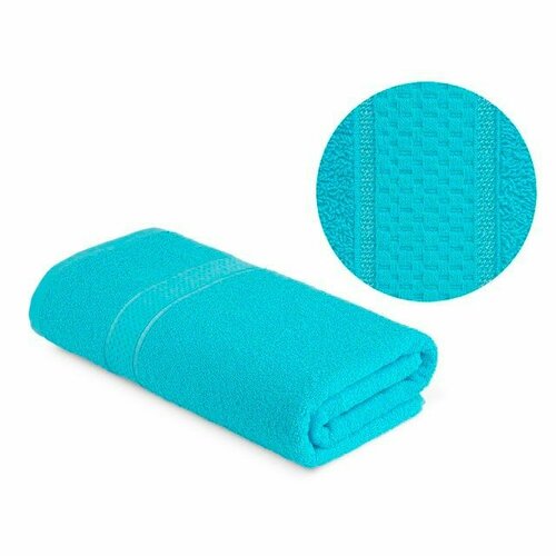 Полотенце махровое 70х130 Эльф цвет голубойбордюр 100 хлопок 739₽