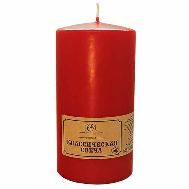 Свеча столбик Классическая 15 см красная