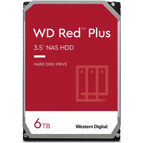 Жесткий диск Western Digital Red Plus 6 Tb 4 тб внутренний жесткий диск western digital wd red plus nas cmr 5400 rpm 256мб кэш wd40efpx