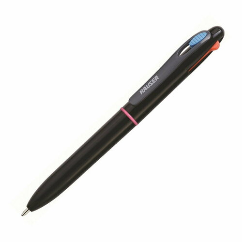 Шариковая ручка Hauser 4-в-1 Trendz, пластик, чернила: голубые, фиолетовые, розовые, оранжевые