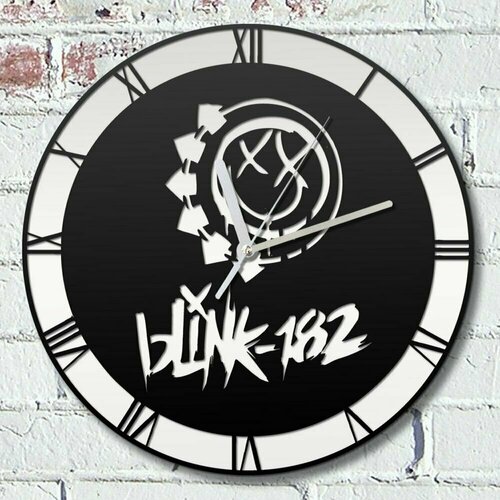 Настенные деревянные бесшумные часы музыка Blink-182 - 2049