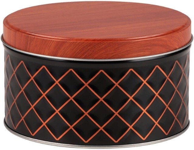 фото Банка для сыпучих продуктов Меллони Classico Nero с герметичной крышкой, жесть черного цвета с рисунком 1.1л / посуда для кухни / контейнер для