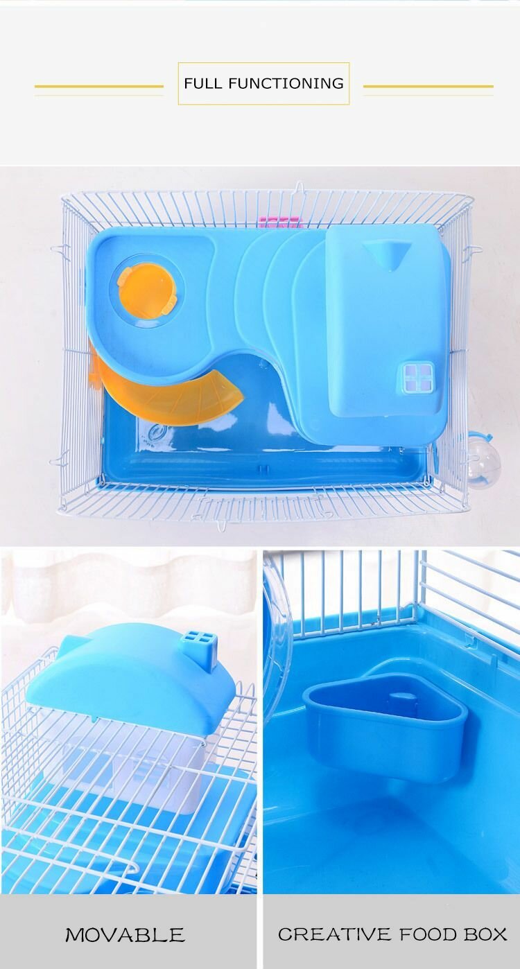 Клетка - переноска для мелких грызунов 23x17x30см, голубой / клетка для хомяка - фотография № 7