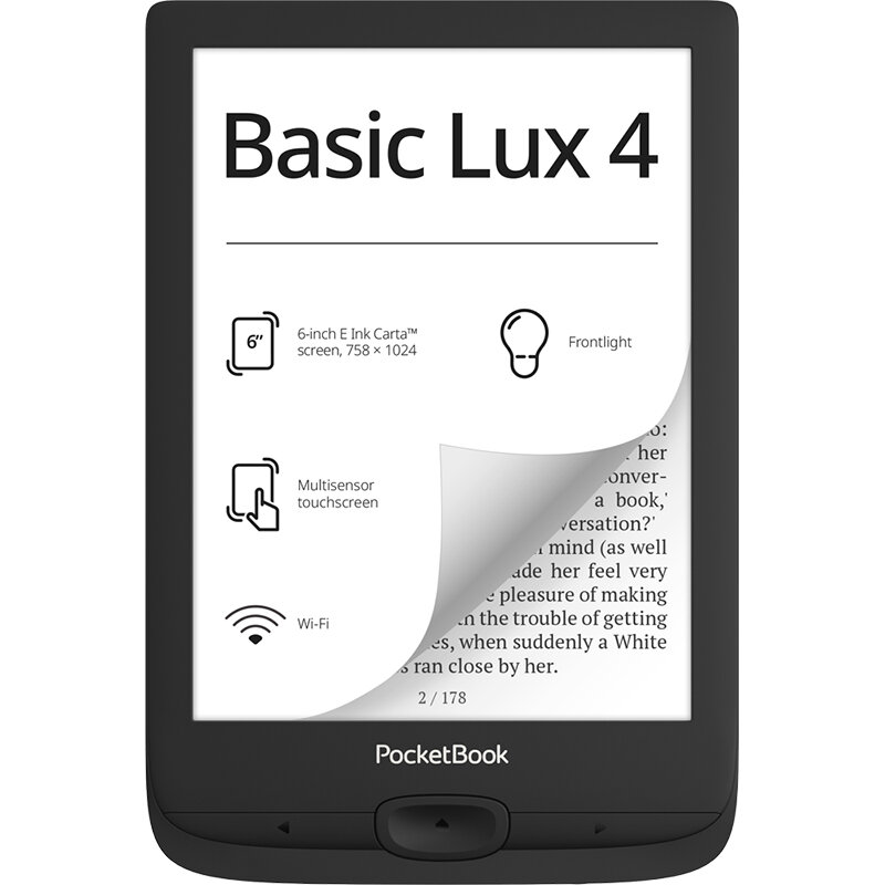 Электронная книга PocketBook 618 Basic Lux 4 8 ГБ черный