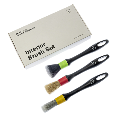 ExcellenceForExperts | Koch Chemie Interior Brush Set - Набор для очистки салон автомобиля. набор кистей для чистки салона автомобиля с натуральным волосом кабана с синтетической щетиной 3 упаковки