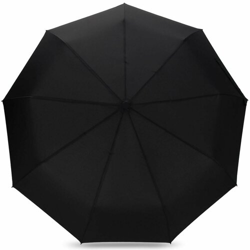 Зонт Rainbrella, автомат, 3 сложения, купол 94 см, 9 спиц, деревянная ручка, чехол в комплекте, для мужчин, черный