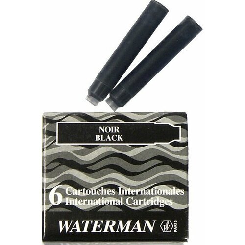 Waterman S0110940 Мини картриджи с черными чернилами для перьевой ручки waterman конвертер для перьевых ручек waterman