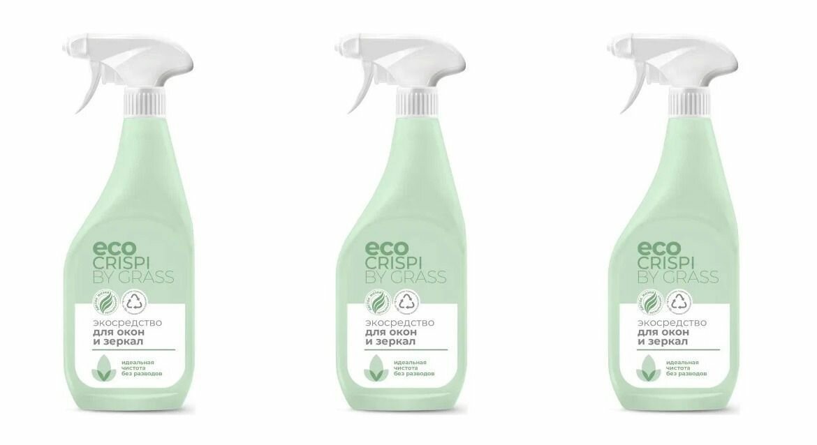 фото Grass Чистящее экосредство для окон и зеркал Crispi, 600 мл, 3 шт
