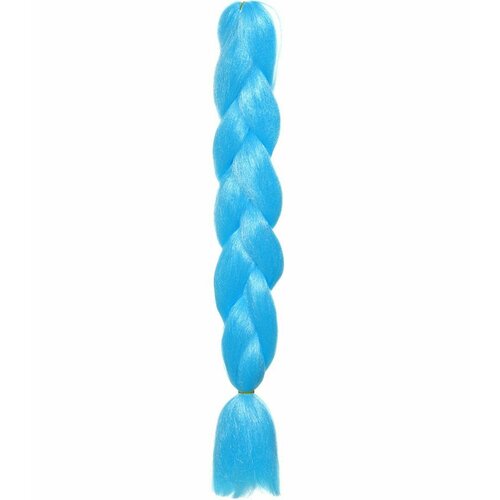 Пряди - Канекалоны, коса, 50 см, из полимера, голубые, 1 шт.