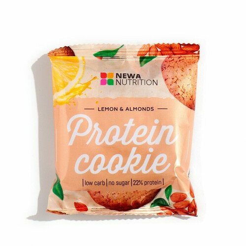 фото Печенье протеиновое вкус лимон-миндаль, 40 гр newa nutrition