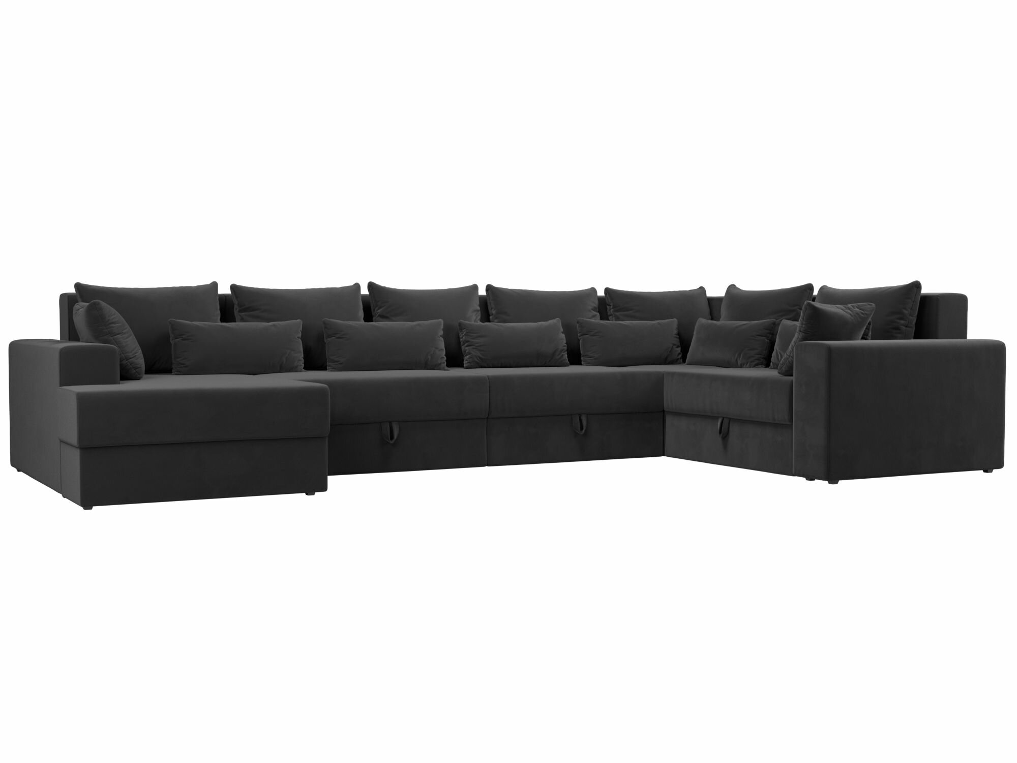 фото Диван П-образный Лига Диванов Майами правый угол Велюр Серый