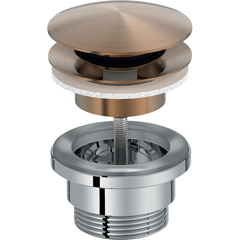 фото Донный клапан Jacob Delafon Noivelle Vague E30536-BCN click-clack Золото матовое