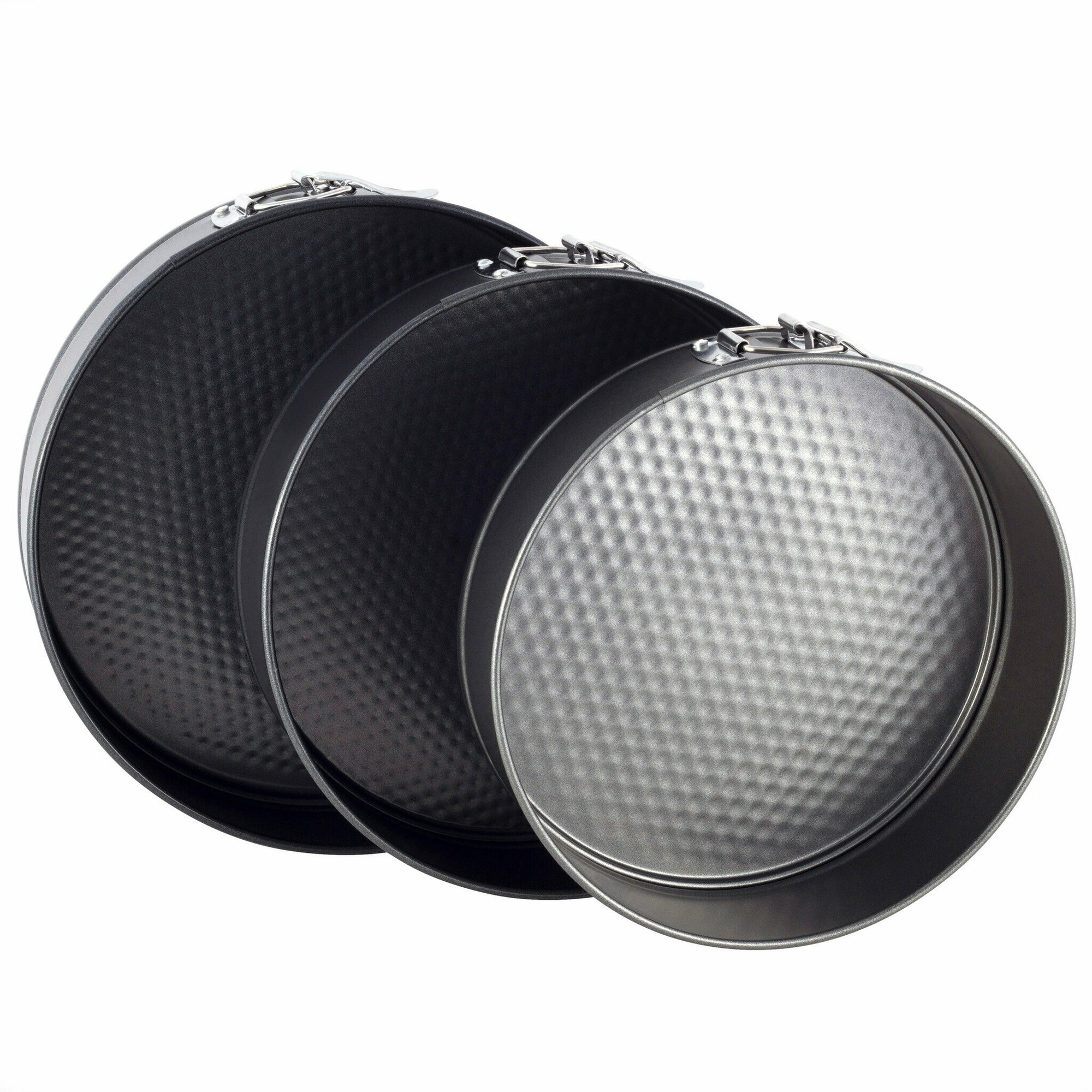 Набор разъемных форм для выпечки 3 шт Ofenbach NB 100700 (d24; 26; 28 см) из углеродистой стали (серый) — фото 1