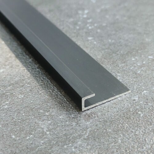 Изображение товара Профиль L-образный алюминиевый анодированный для плитки, стекла 3.6мм 2,7м черный матовый