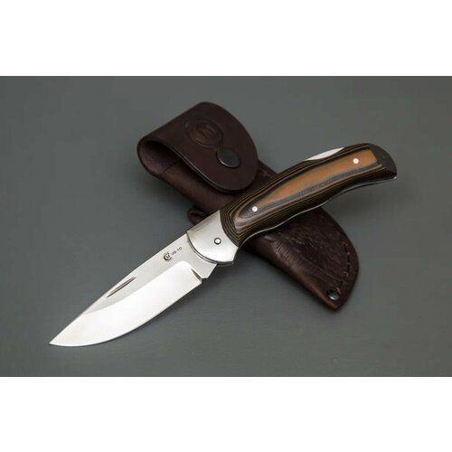 фото Складной нож из стали vg-10«клык», рукоять пластик g-10 (цвет коричневый) кузница сёмина юрия михайловича