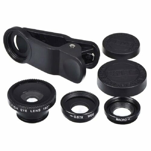 Adamant Комплект объективов Adamant X-Lens 3 in 1 Macro + Wide + Fisheye для смартфонов черные
