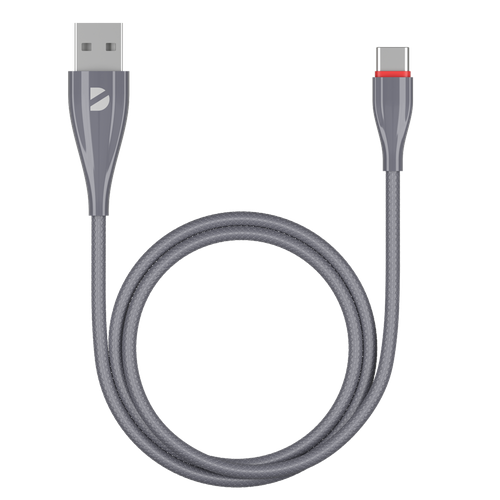 Дата-кабель Ceramic USB - USB-C, 1м, серый, крафт, Deppa 72289-OZ