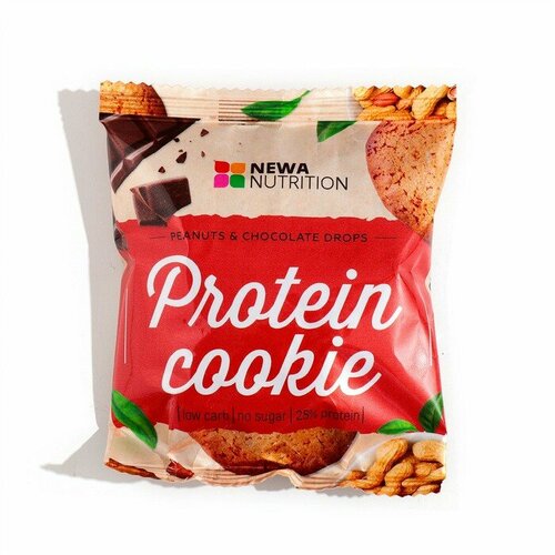 фото Печенье протеиновое вкус арахис с шоколадом, 40 г newa nutrition