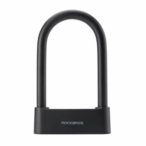 Замок U-образный Rockbros Smart Fingerprint U-lock разблокировка ключом по Bluetooth и по отпечатку пальца, цвет Чёрный