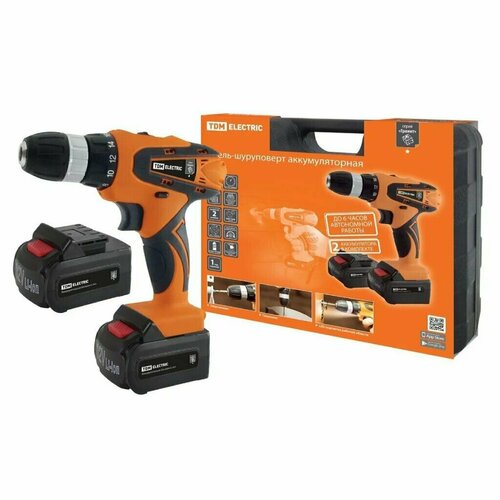 Дрель-шуруповерт аккумуляторная ударная TDM Electric ДША-18-ЛК1-У Рубин 18 В кейс 969400₽