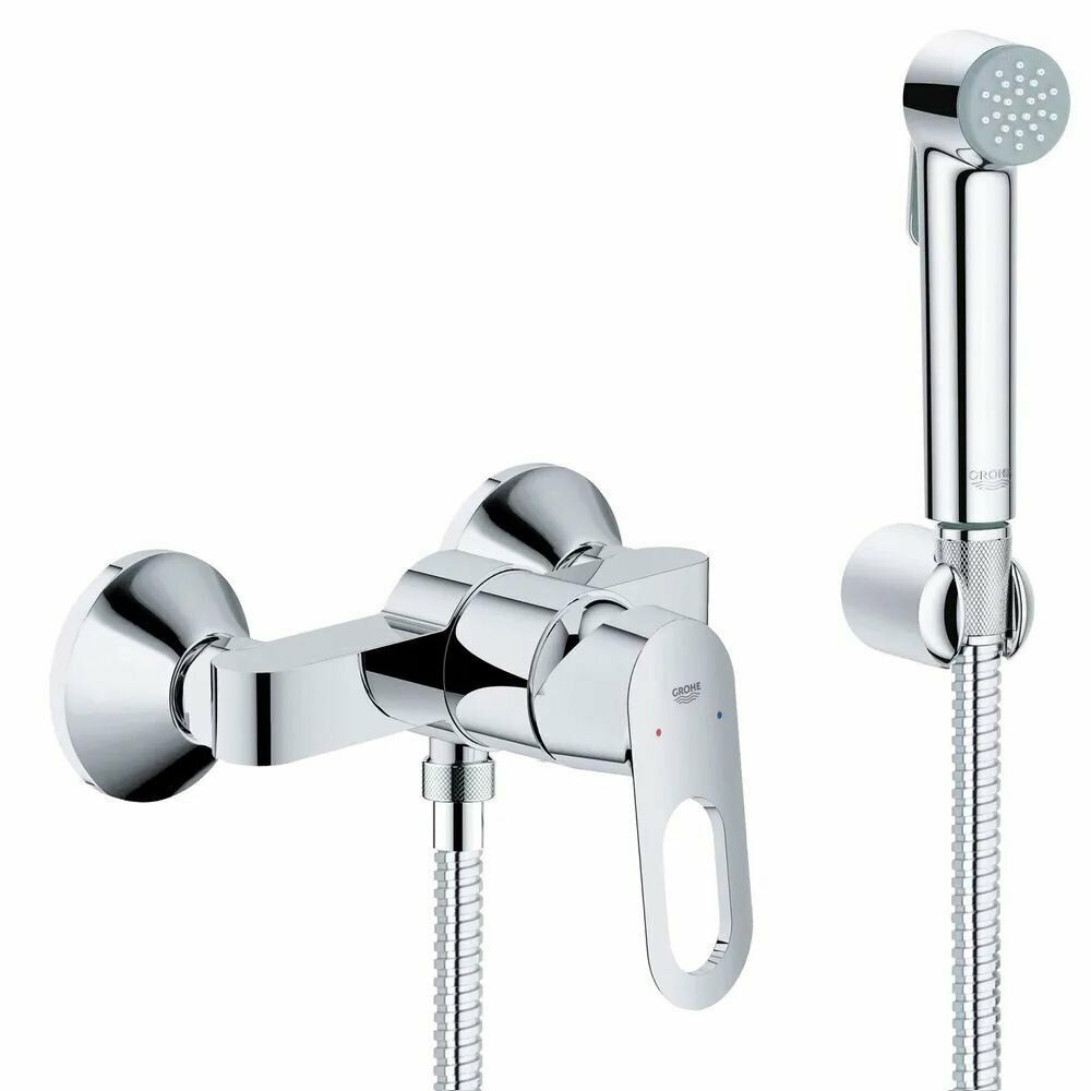 Гигиенический душ Grohe BauLoop со смесителем гибкий металлический шланг 125 см хром