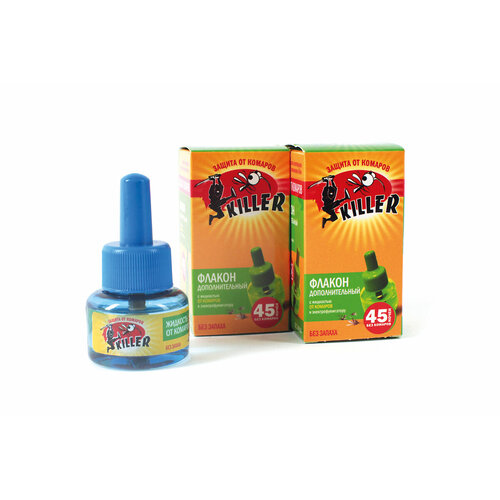 Средство от комаров Killer 45 ночей жидкость, запасной флакон, зеленый