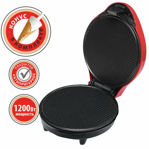Вафельница Великие Реки КУБАНЬ-5 трубочка 12кВт с АП 18 см красный 218000₽