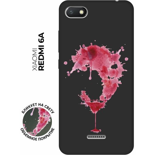 матовый силиконовый чехол wake up and be awesome vector на xiaomi redmi 6a сяоми редми 6а Матовый чехол Cocktail Splash для Xiaomi Redmi 6A / Сяоми Редми 6А с 3D эффектом черный