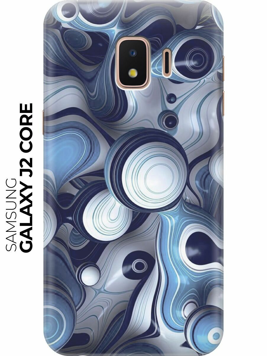 Силиконовый чехол Бело-синие капли на Samsung Galaxy J2 Core / Самсунг Джей 2 Кор
