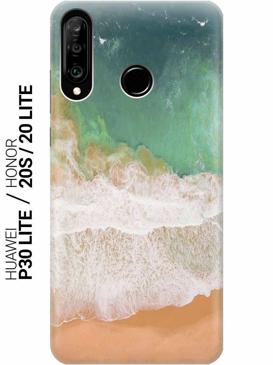 Силиконовый чехол на Honor 20 Lite / 20s / Huawei P30 Lite / Хуавей П30 Лайт / Хонор 20 Лайт / 20s с принтом "Пляж и волны"