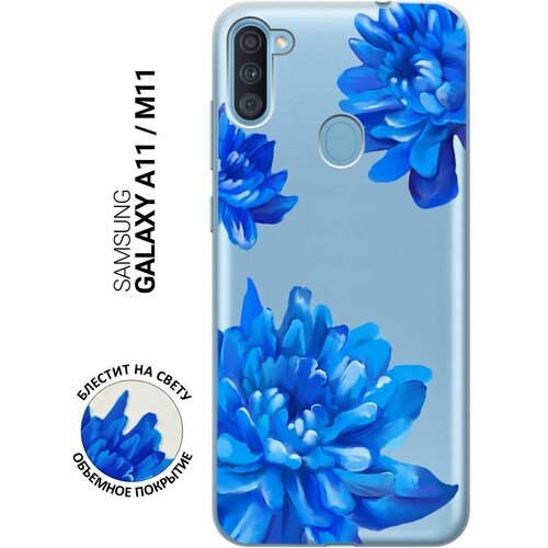 Силиконовый чехол на Samsung Galaxy A11, M11, Самсунг А11, М11 с 3D принтом Amazing Asters прозрачный чехол книжка на samsung galaxy a11 m11 самсунг а11 м11 с 3d принтом amazing asters золотистый