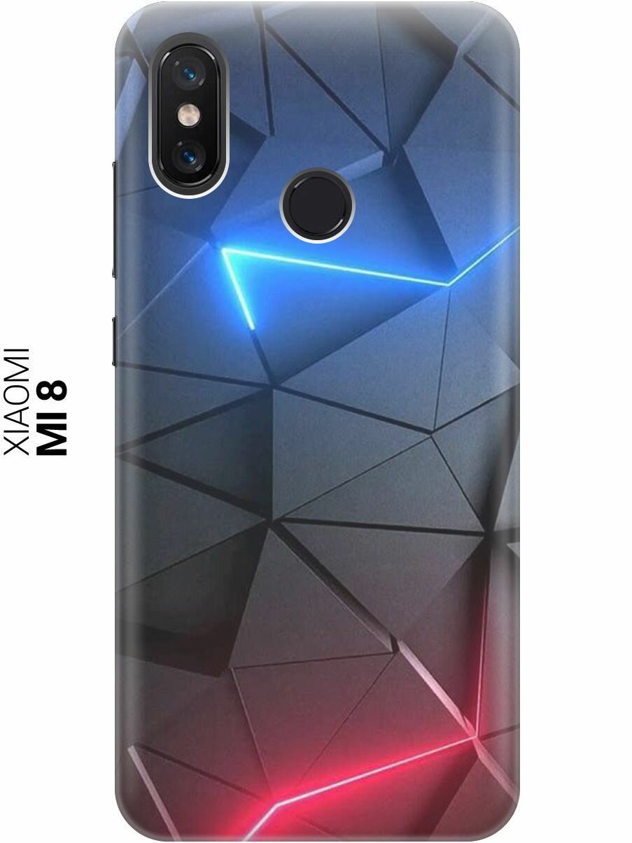 Силиконовый чехол на Xiaomi Mi 8, Сяоми Ми 8 с принтом "Графитовые грани"