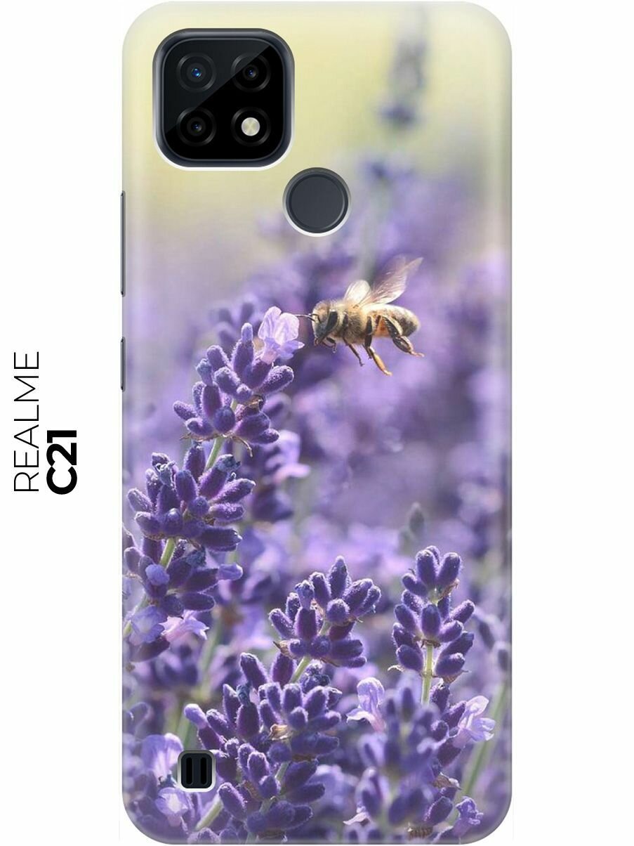 RE: PA Накладка Transparent для realme C21 с принтом "Пчела и цветок"