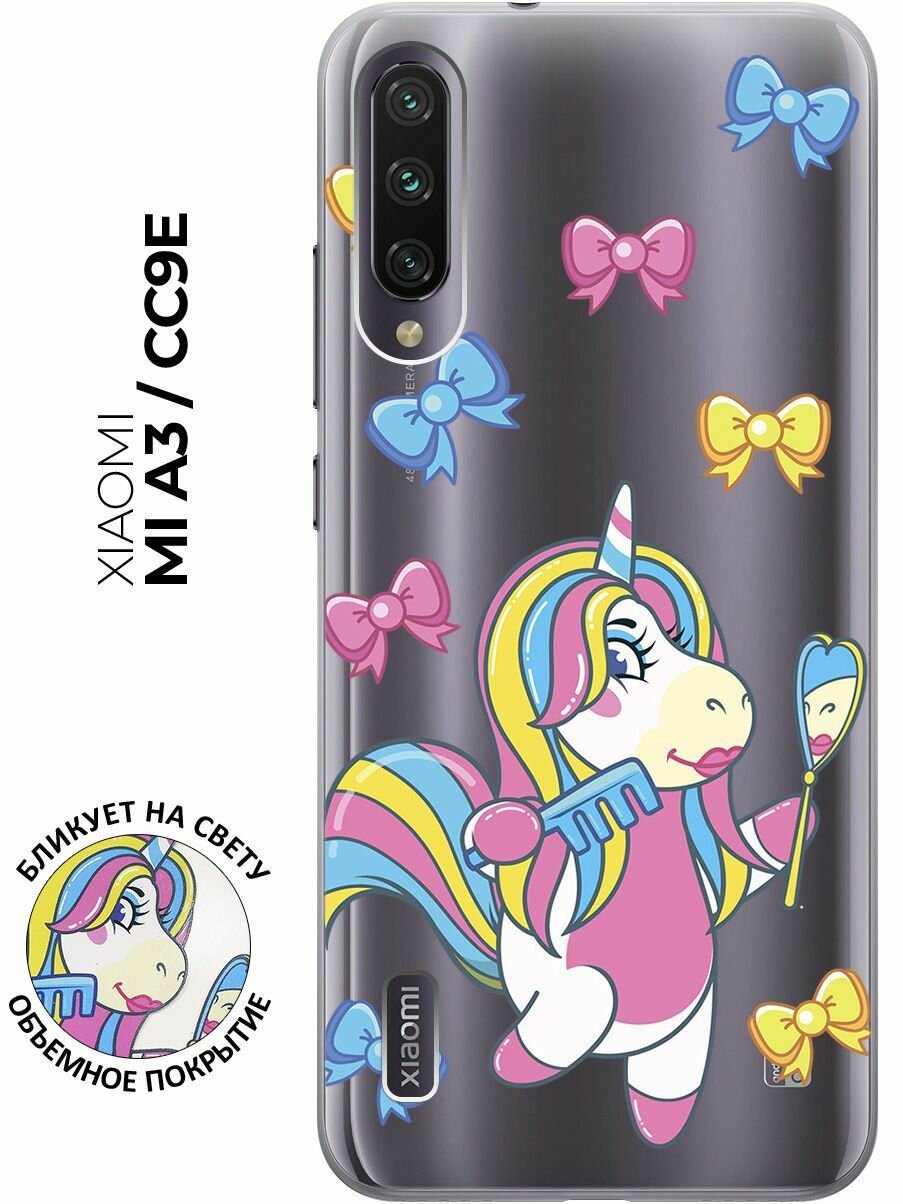 Силиконовый чехол с принтом Lady Unicorn для Xiaomi Mi A3 / CC9e / Сяоми Ми А3 / Ми СС9е