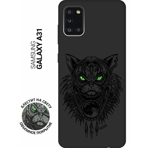 Ультратонкая защитная накладка Soft Touch для Samsung Galaxy A31 с принтом Shaman Cat черная ультратонкая защитная накладка soft touch для samsung galaxy a31 с принтом grand owl черная